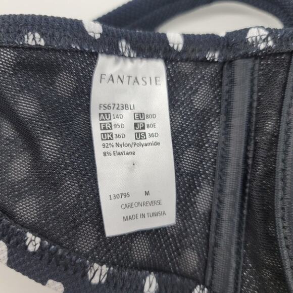 Fantasize Polka Dot Full Coverage Santa Monica Underwire Bikini Top Size 36D - Picture 3 of 4